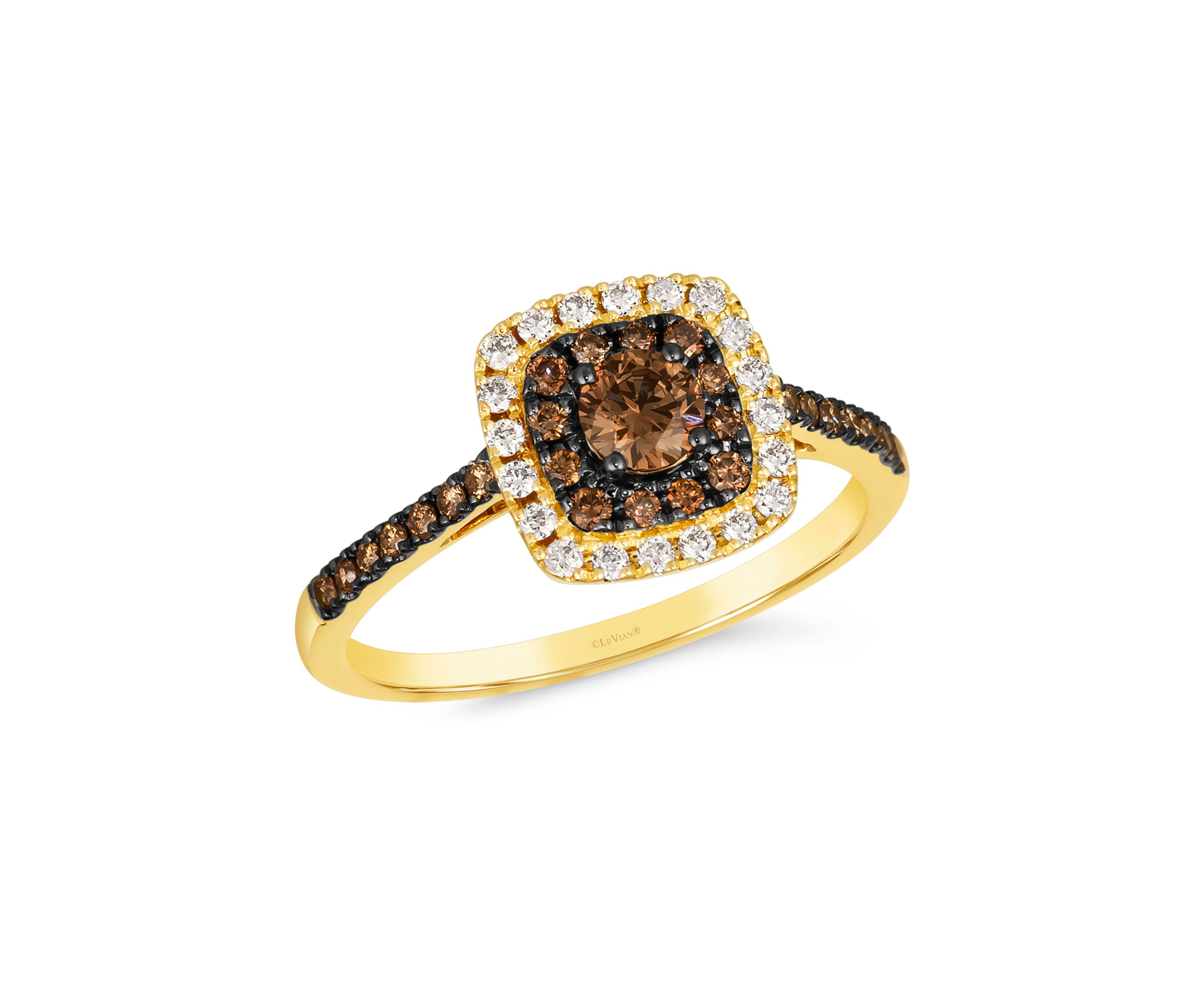  Ring featuring 3/8 ct. t.w. Chocolate Diamonds®, 1/8 ct. t.w. Nude Diamonds™ set in 14K Honey Gold™