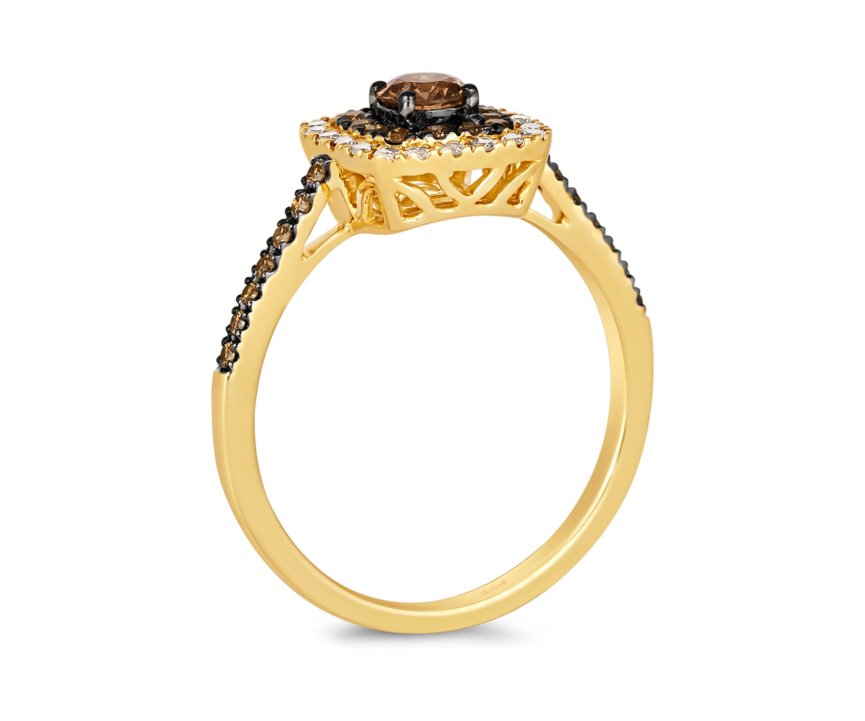  Ring featuring 3/8 ct. t.w. Chocolate Diamonds®, 1/8 ct. t.w. Nude Diamonds™ set in 14K Honey Gold™