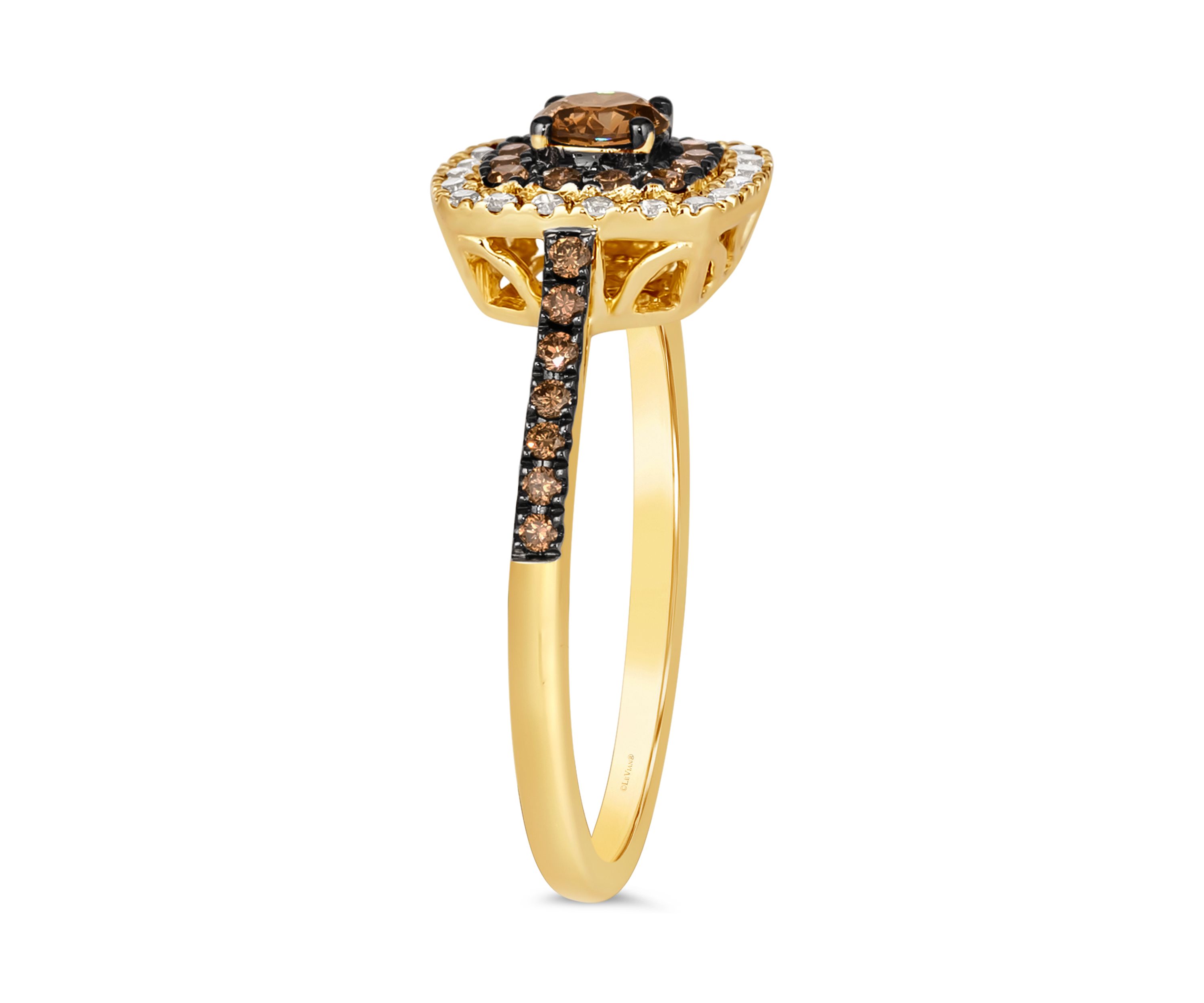  Ring featuring 3/8 ct. t.w. Chocolate Diamonds®, 1/8 ct. t.w. Nude Diamonds™ set in 14K Honey Gold™