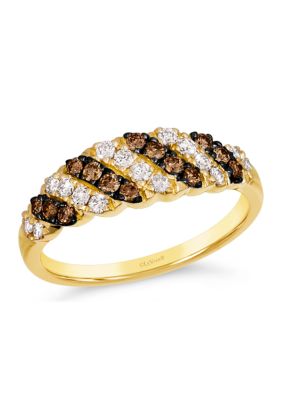 1/4 ct. t.w. Nude Diamonds™, 1/4 ct. t.w. Chocolate Diamonds® Ring in 14K Honey Gold™