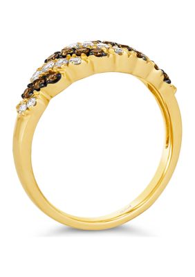 1/4 ct. t.w. Nude Diamonds™, 1/4 ct. t.w. Chocolate Diamonds® Ring in 14K Honey Gold™