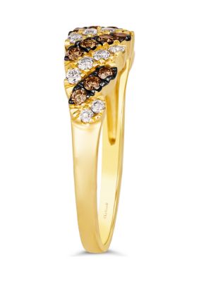 1/4 ct. t.w. Nude Diamonds™, 1/4 ct. t.w. Chocolate Diamonds® Ring in 14K Honey Gold™