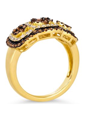 7/8 ct. t.w. Chocolate Diamonds®, 1/3 ct. t.w. Nude Diamonds™ Ring in 14K Honey Gold™