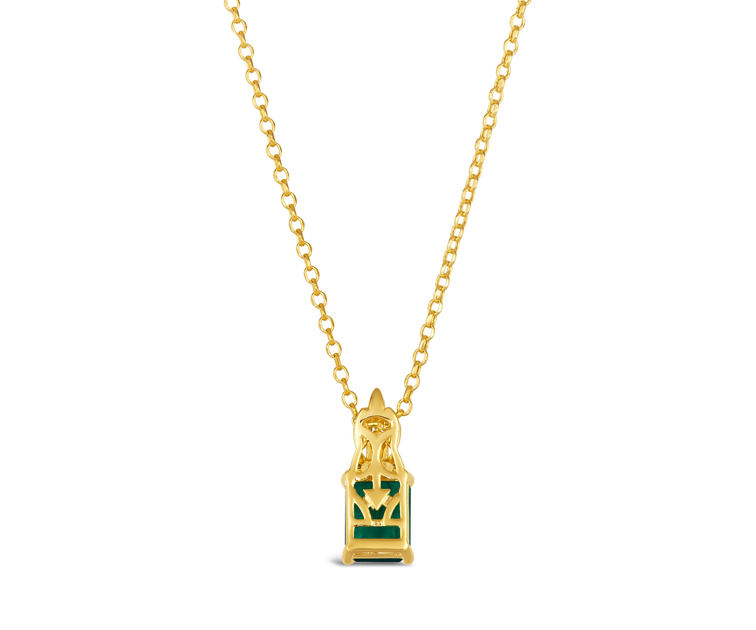1.2 ct. t.w. Costa Smeralda Emeralds™, 1/20 ct. t.w. Nude Diamonds™, Chocolate Diamonds® Pendant Necklace in 14K Honey Gold™
