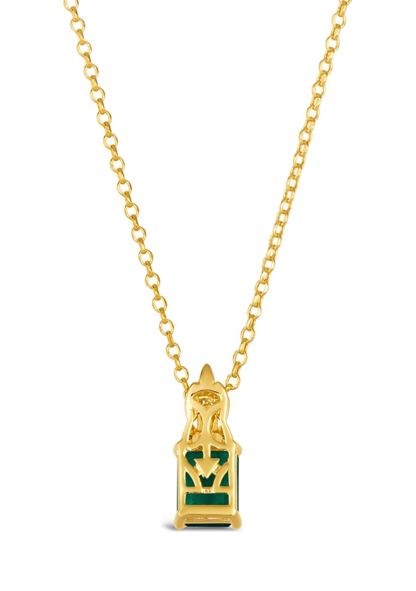 1.2 ct. t.w. Costa Smeralda Emeralds™, 1/20 ct. t.w. Nude Diamonds™, Chocolate Diamonds® Pendant Necklace in 14K Honey Gold™