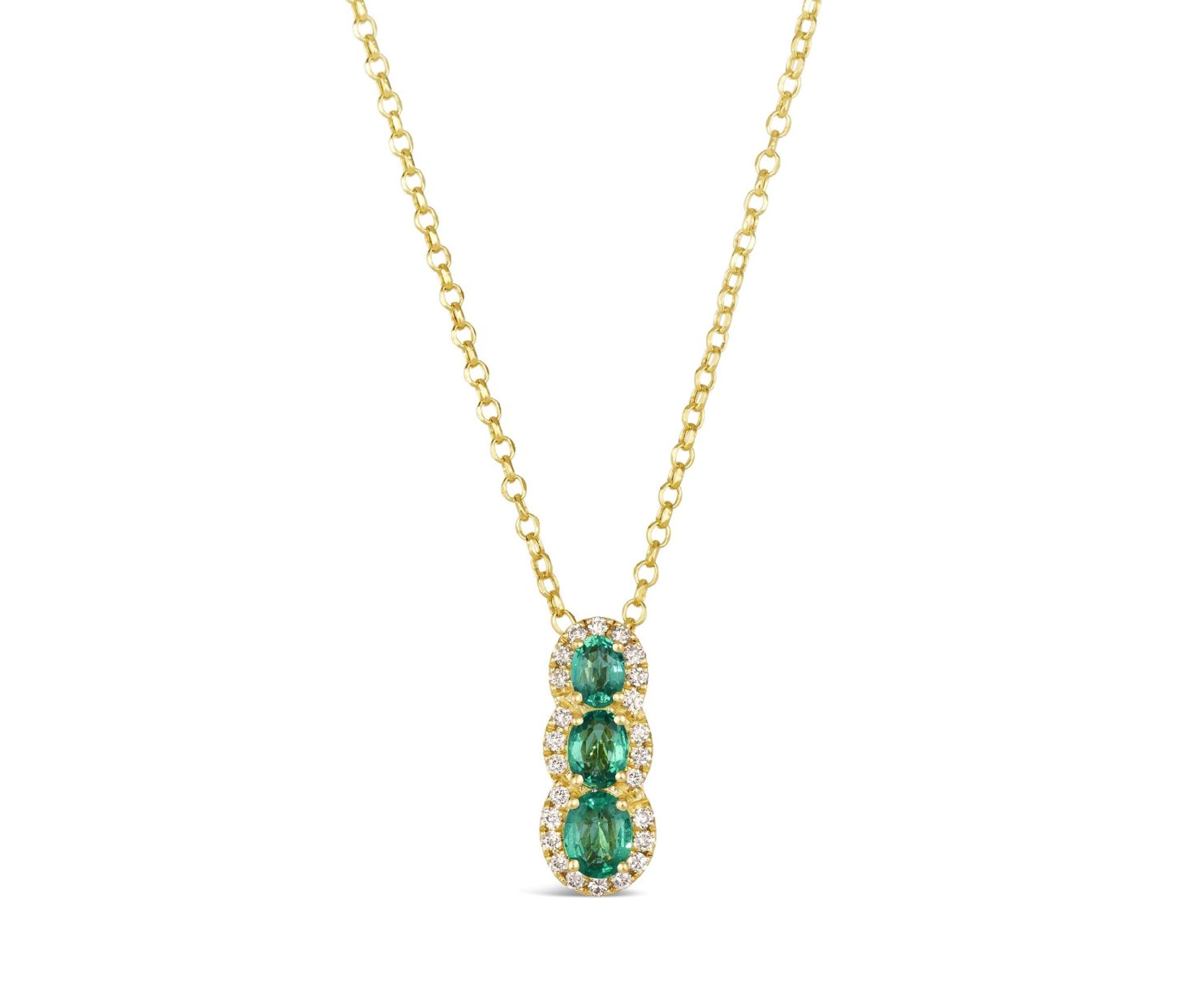 Pendant featuring 5/8 ct. t.w. Costa Smeralda Emeralds™, 1/6 ct. t.w. Nude Diamonds™ set in 14K Honey Gold™