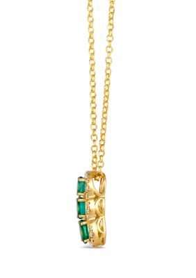 Pendant featuring 5/8 ct. t.w. Costa Smeralda Emeralds™, 1/6 ct. t.w. Nude Diamonds™ set in 14K Honey Gold™