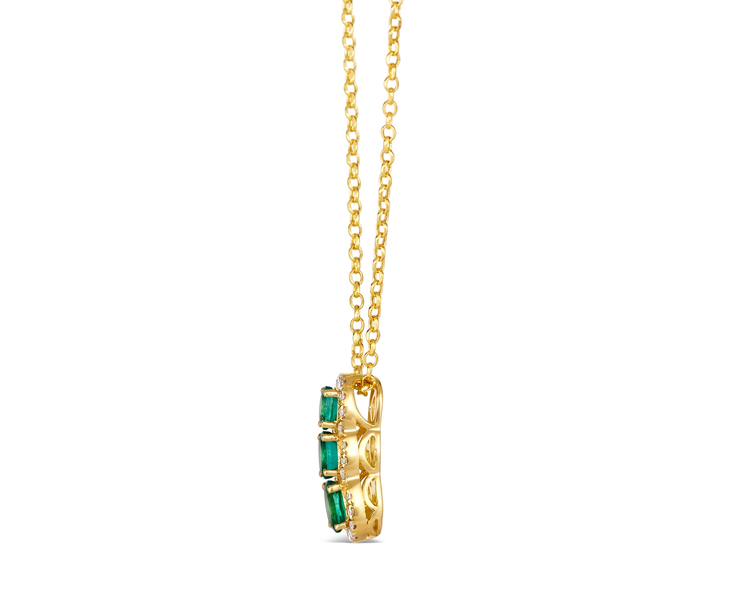 Pendant featuring 5/8 ct. t.w. Costa Smeralda Emeralds™, 1/6 ct. t.w. Nude Diamonds™ set in 14K Honey Gold™
