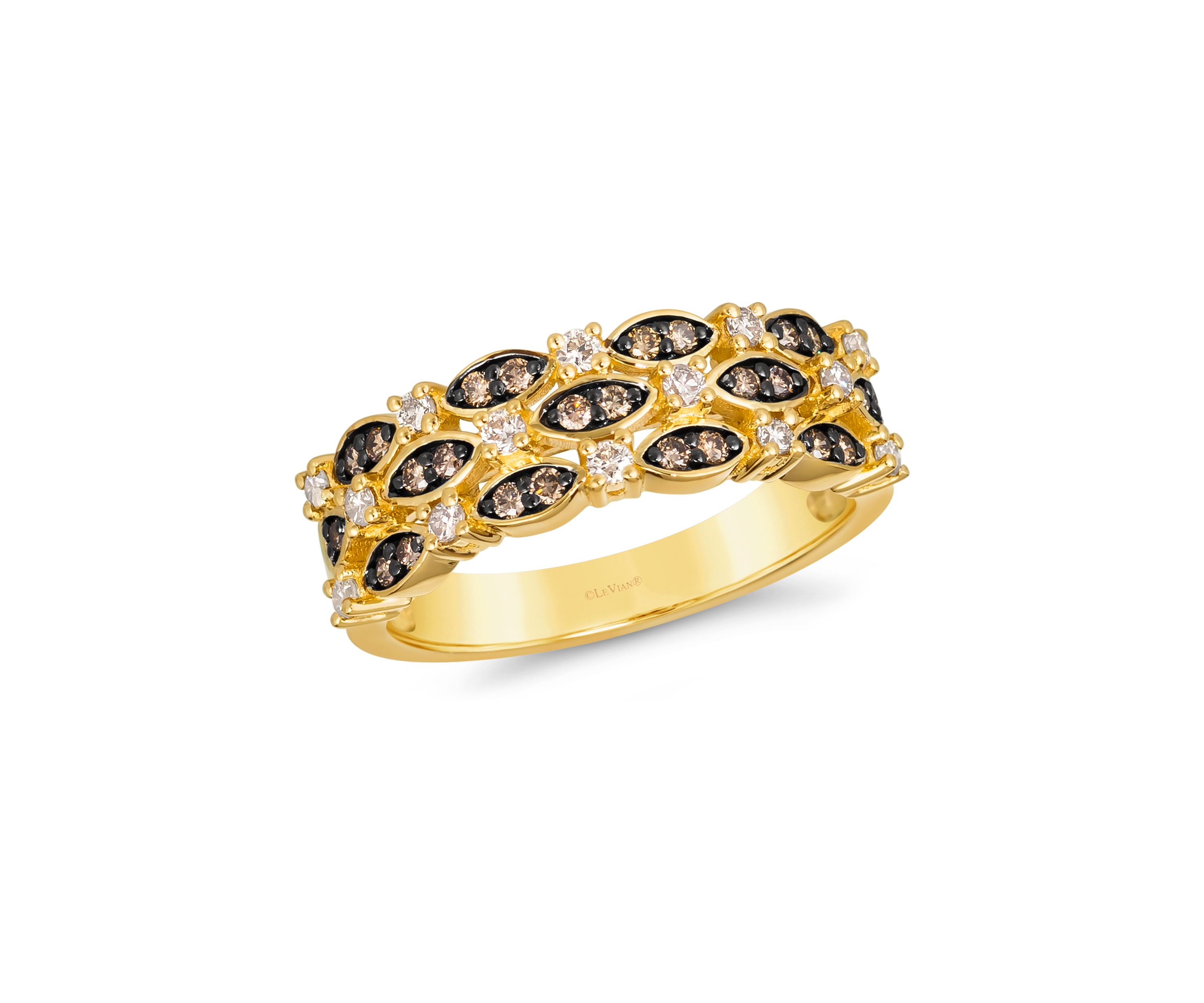 1/4 ct. t.w. Nude Diamonds™, 1/4 ct. t.w. Chocolate Diamonds® Ring in 14K Honey Gold™