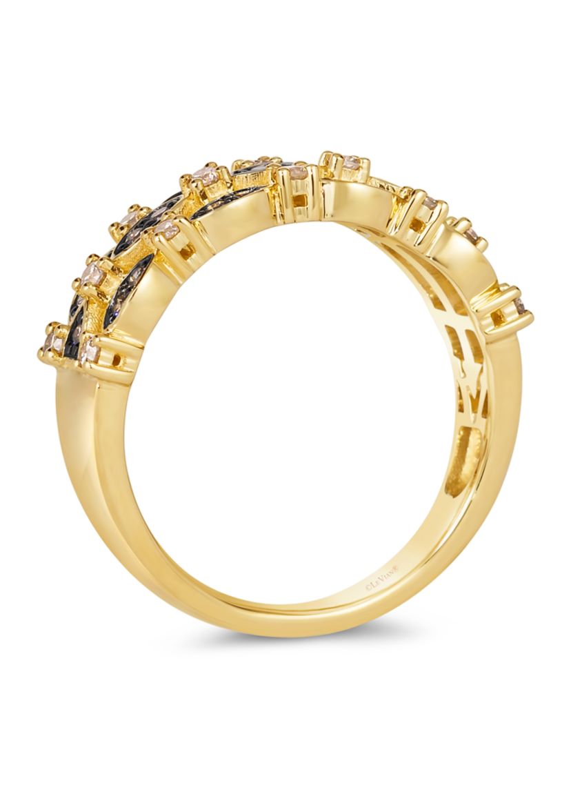 1/4 ct. t.w. Nude Diamonds™, 1/4 ct. t.w. Chocolate Diamonds® Ring in 14K Honey Gold™