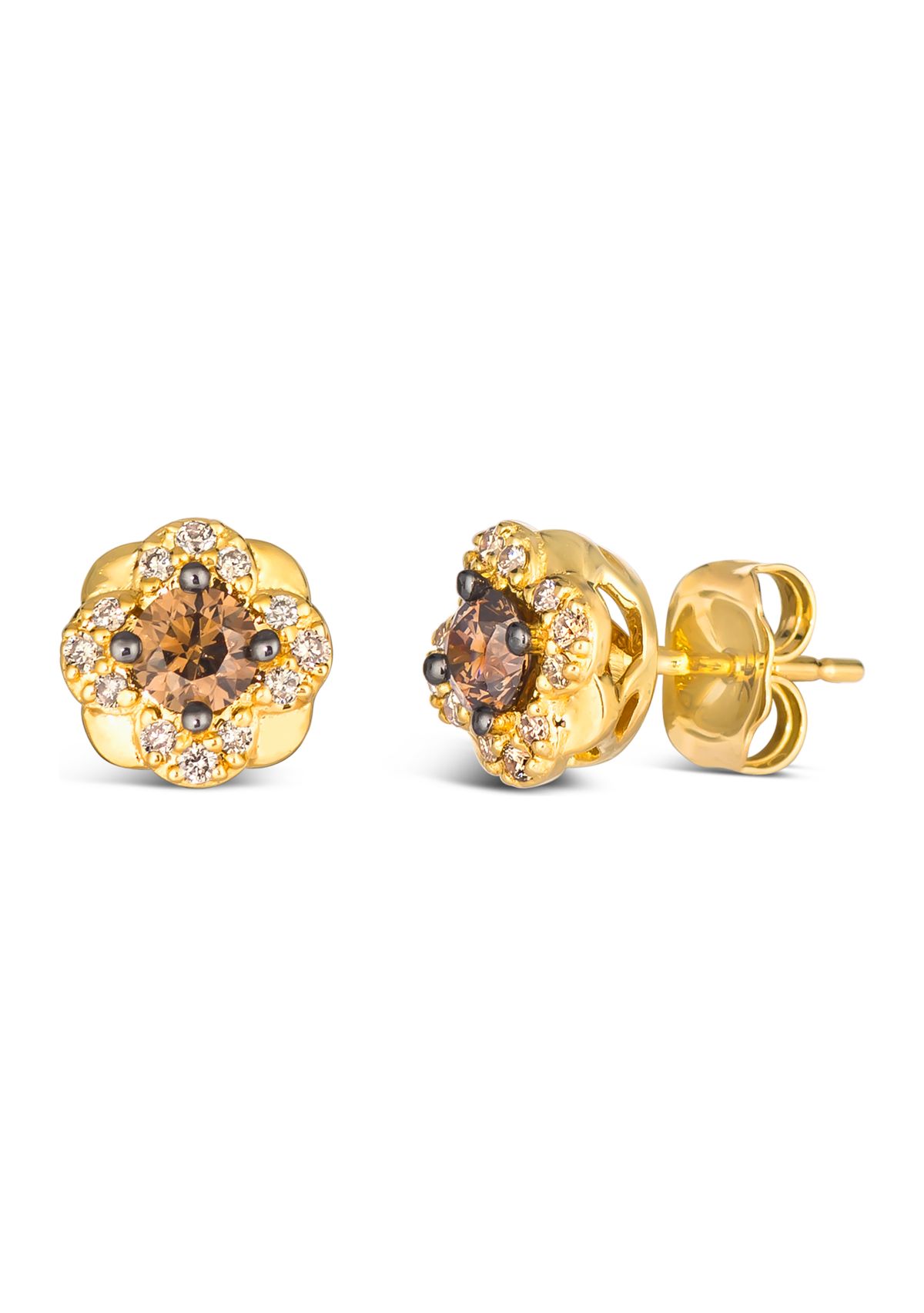 1/3 ct. t.w. Chocolate Diamonds®, 1/8 ct. t.w. Nude Diamonds™ Stud Earrings in 14K Honey Gold™