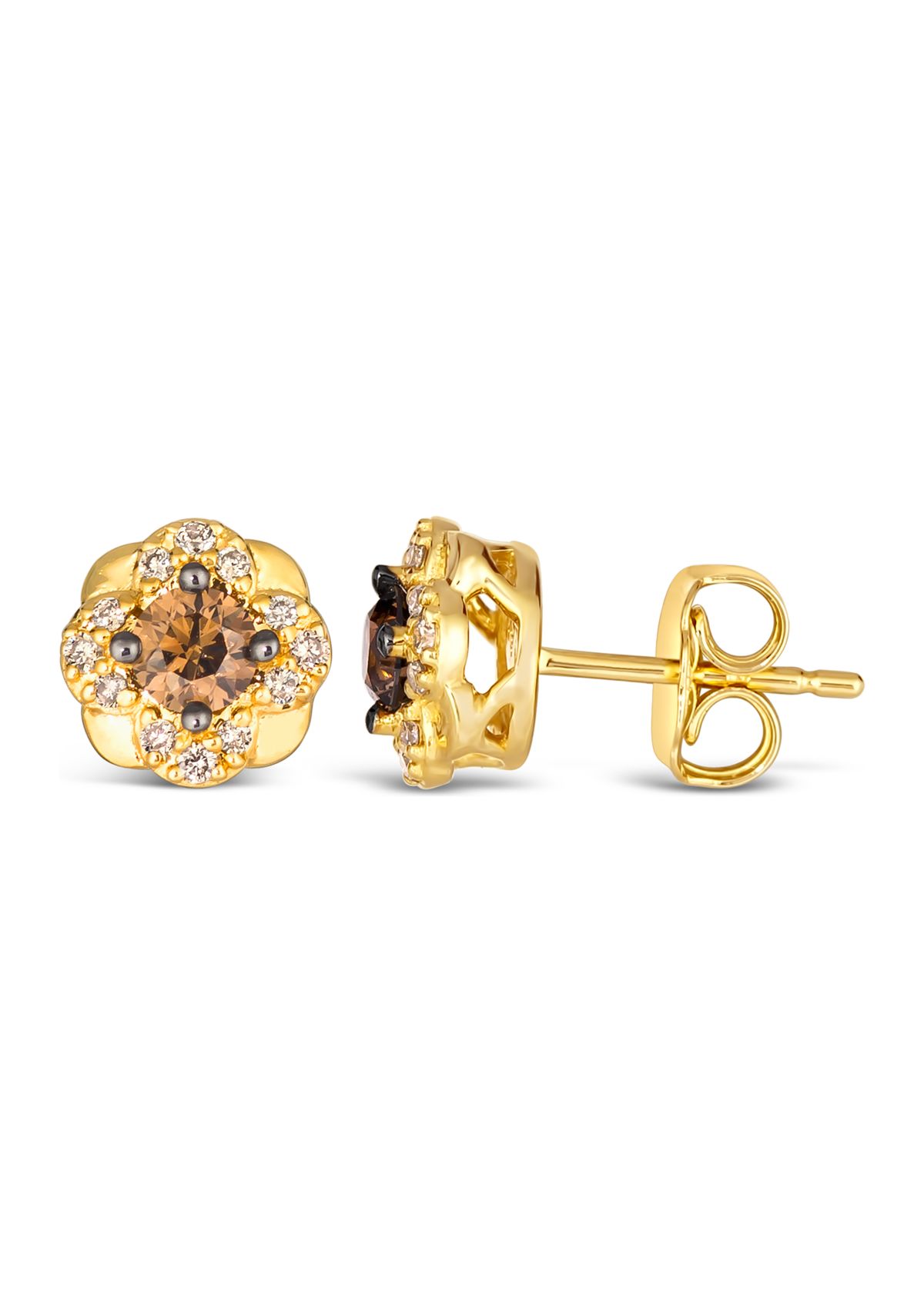 1/3 ct. t.w. Chocolate Diamonds®, 1/8 ct. t.w. Nude Diamonds™ Stud Earrings in 14K Honey Gold™