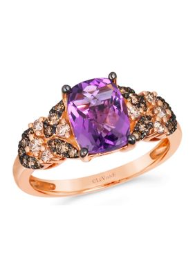 Le Vian® Ring featuring 1.88 ct. t.w. Grape Amethyst™, 1/6 ct. t.w. Nude Diamonds™, 1/4 ct. t.w. Chocolate Diamonds® set in 14K Strawberry Gold®