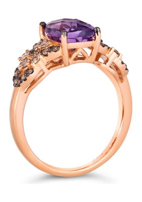 Le Vian® Ring featuring 1.88 ct. t.w. Grape Amethyst™, 1/6 ct. t.w. Nude Diamonds™, 1/4 ct. t.w. Chocolate Diamonds® set in 14K Strawberry Gold®