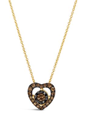 Le Vian Diamond Illusion 1/4 Ct. T.w. Diamond Heart Pendant Necklace In 14K Yellow Gold