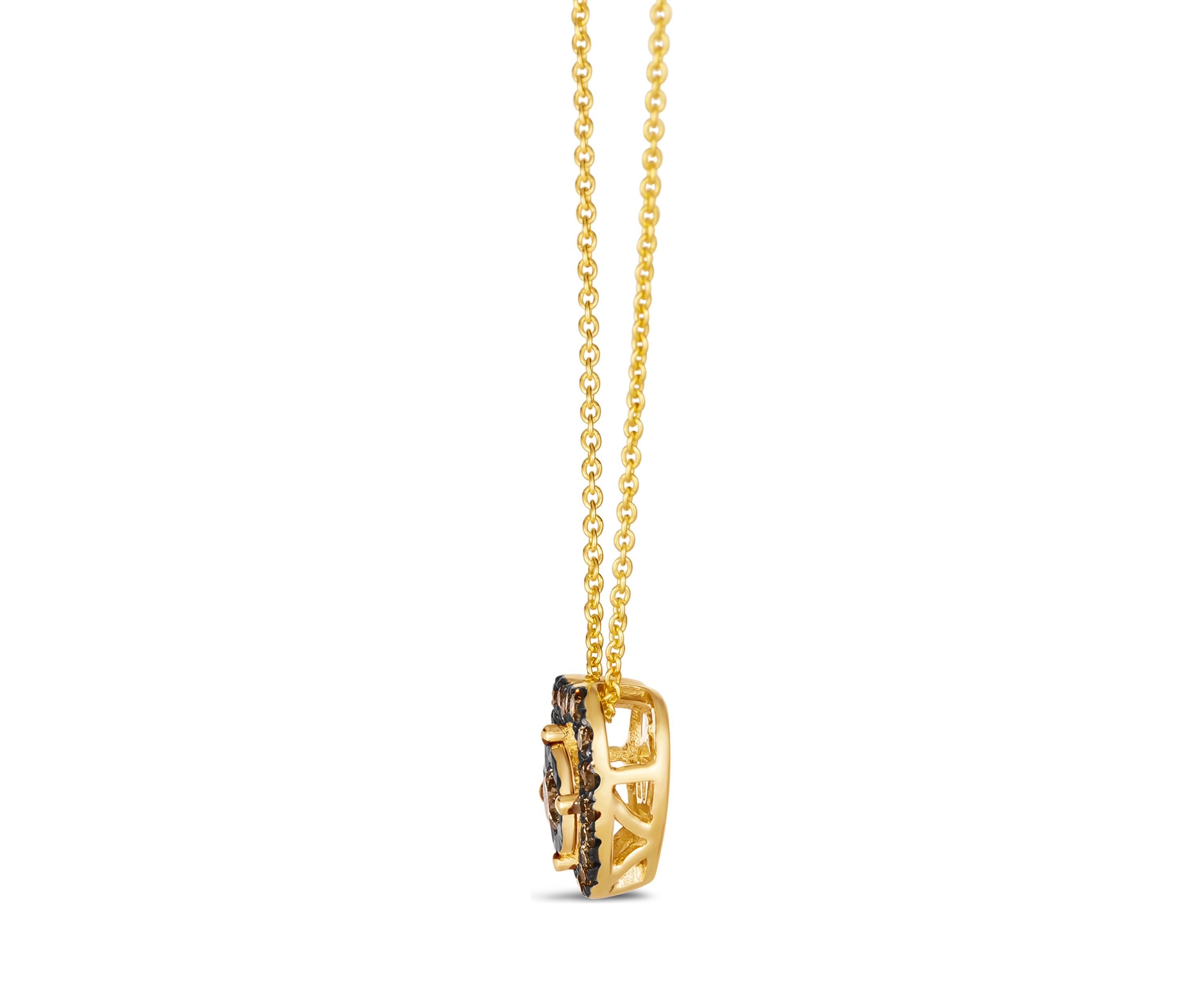 Diamond Illusion 1/4 ct. t.w. Diamond Heart Pendant Necklace in 14K Yellow Gold