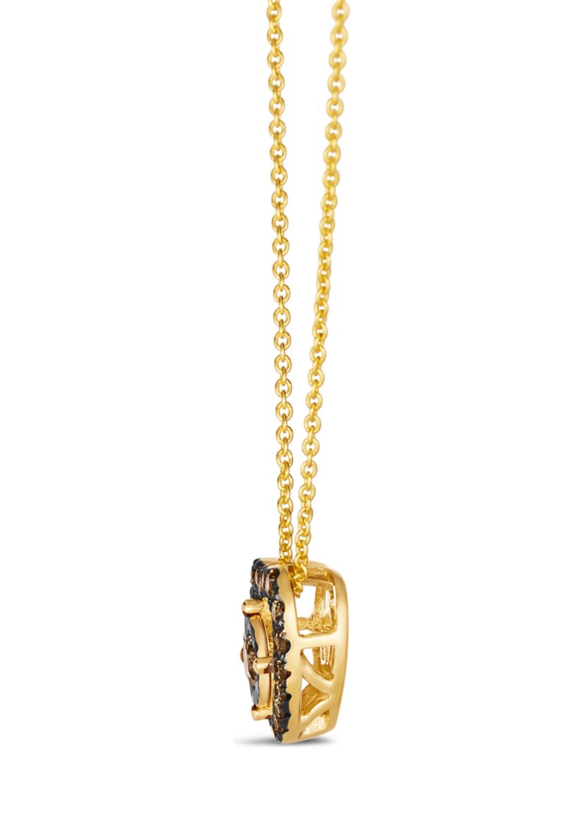Diamond Illusion 1/4 ct. t.w. Diamond Heart Pendant Necklace in 14K Yellow Gold