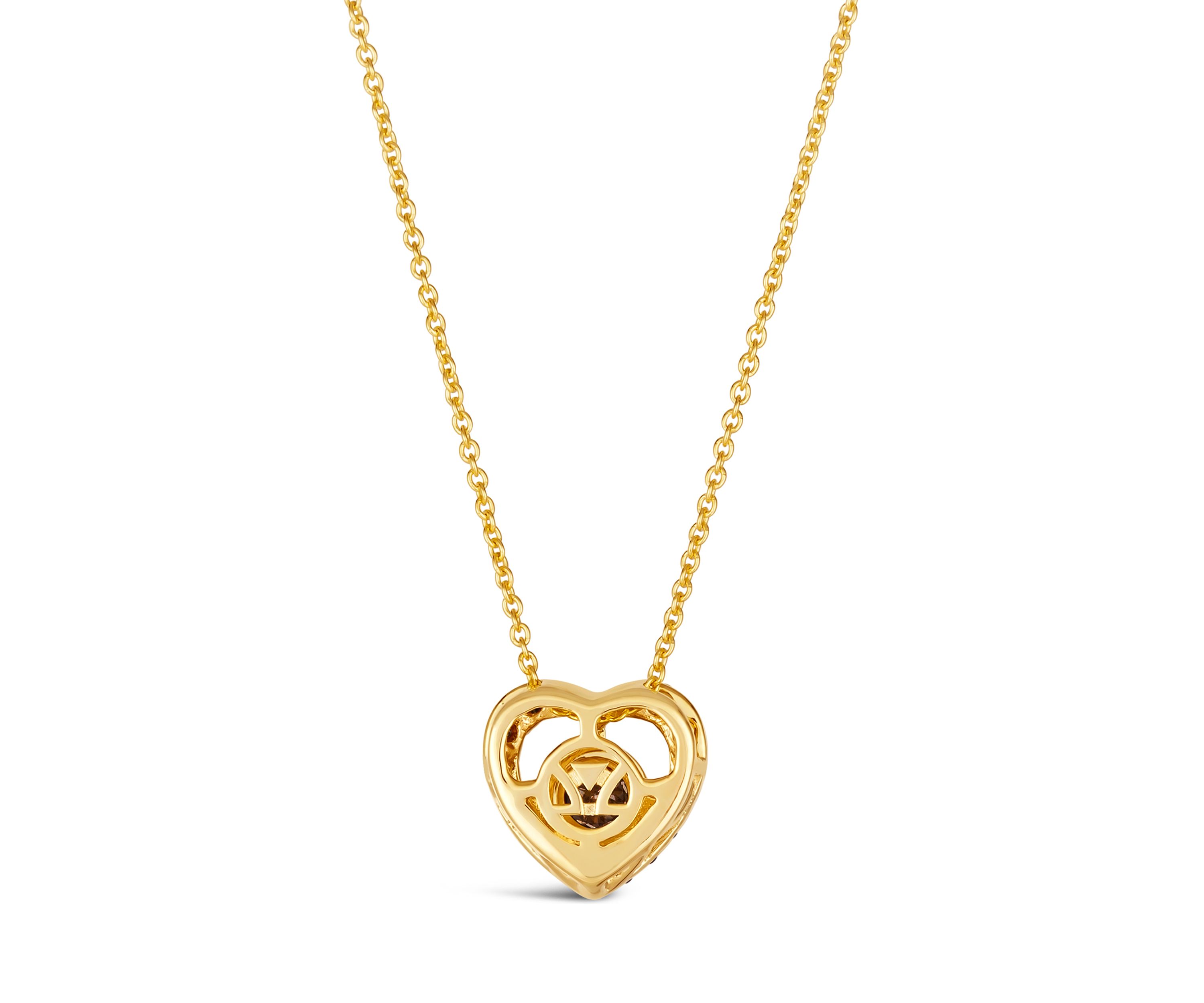 Diamond Illusion 1/4 ct. t.w. Diamond Heart Pendant Necklace in 14K Yellow Gold