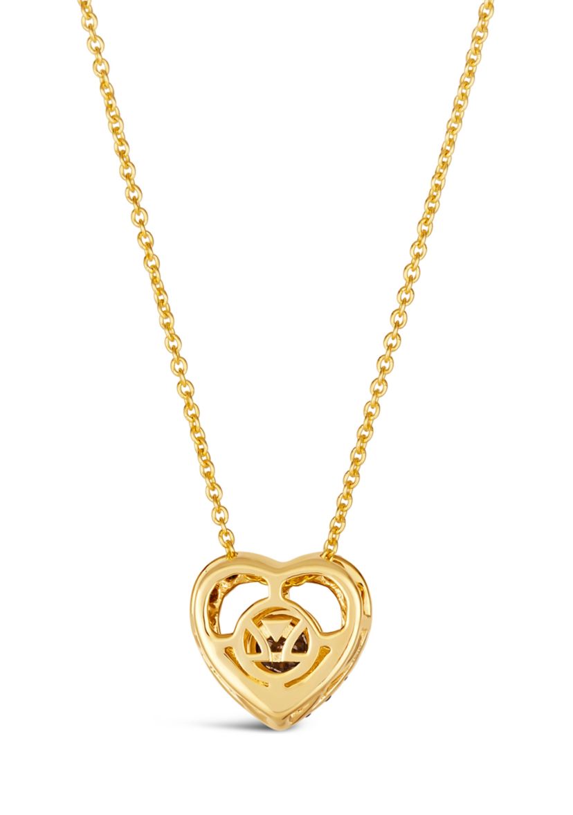 Diamond Illusion 1/4 ct. t.w. Diamond Heart Pendant Necklace in 14K Yellow Gold