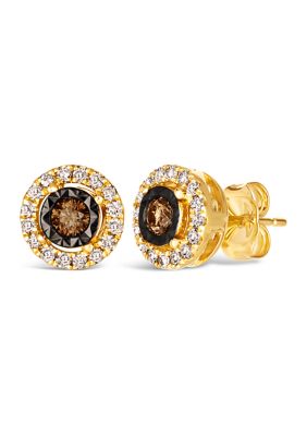 Diamond Illusion 3/8 ct. t.w. Diamond Stud Earrings in 14K Yellow Gold