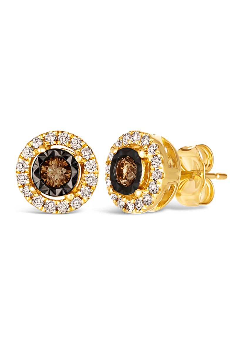Diamond Illusion 3/8 ct. t.w. Diamond Stud Earrings in 14K Yellow Gold