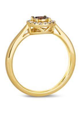 Diamond Illusion 1/5 ct. t.w. Diamond Statement Ring in 14K Yellow Gold