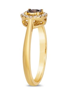 Diamond Illusion 1/5 ct. t.w. Diamond Statement Ring in 14K Yellow Gold