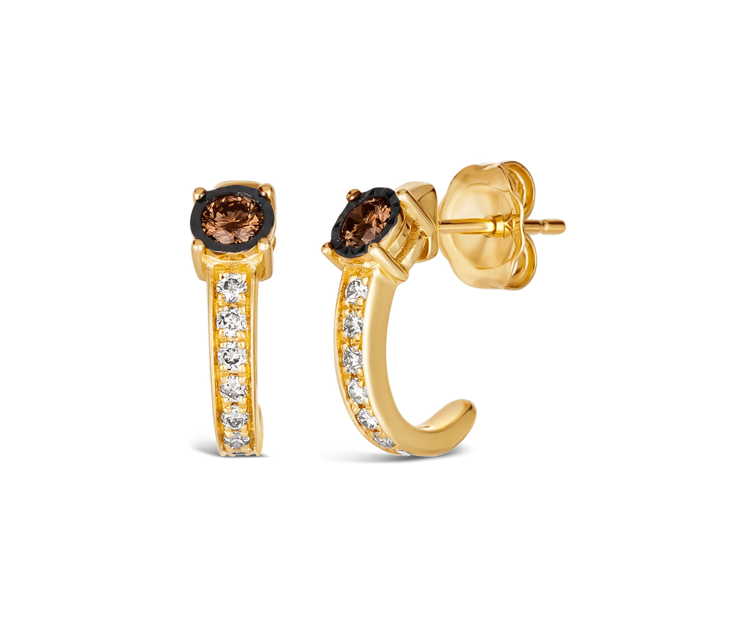 Diamond Illusion 1/3 ct. t.w. Diamond Hoop Earrings in 14K Yellow Gold