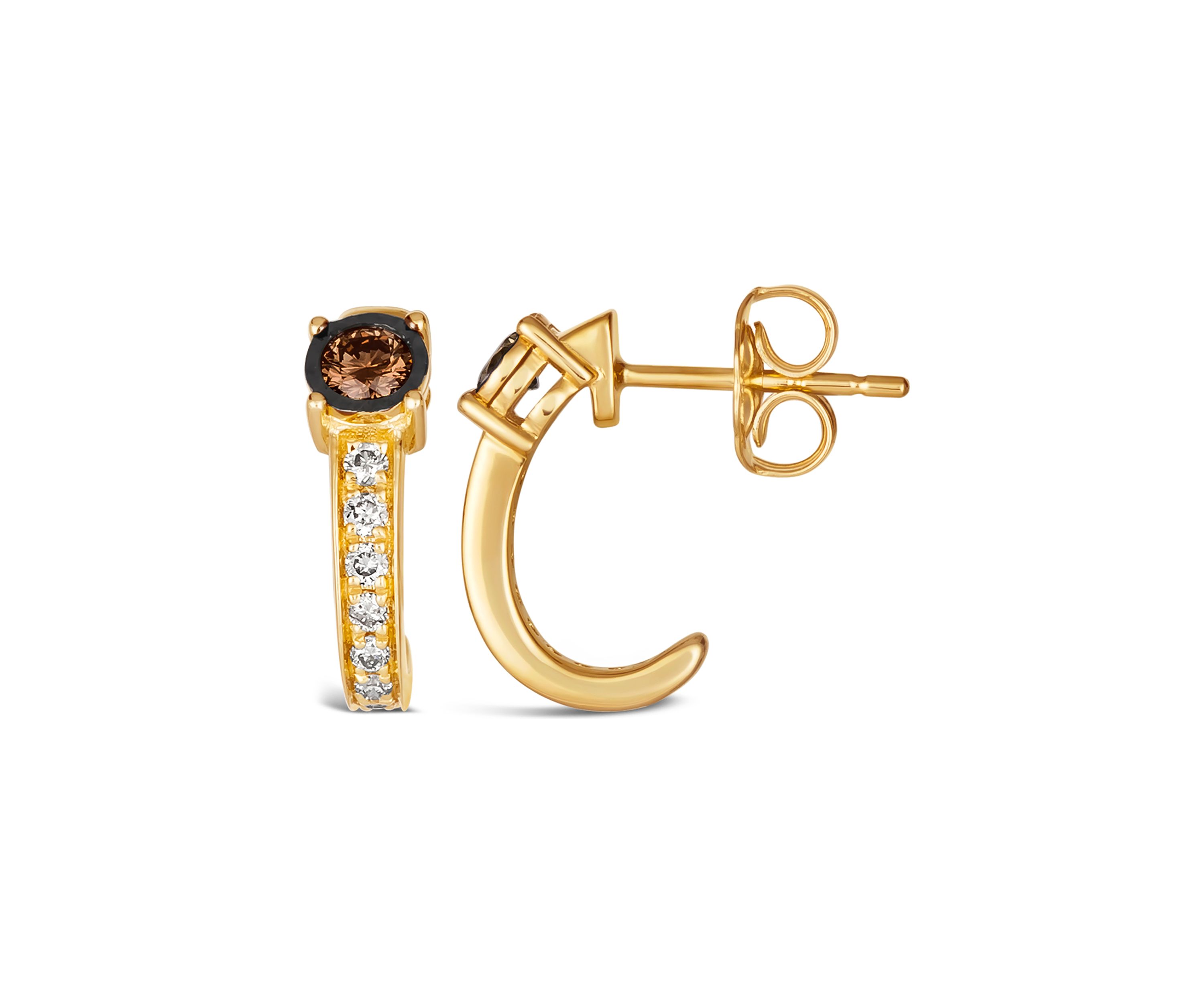 Diamond Illusion 1/3 ct. t.w. Diamond Hoop Earrings in 14K Yellow Gold