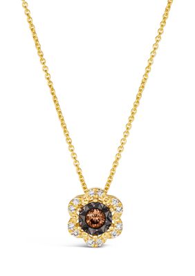 Diamond Illusion 1/5 ct. t.w. Diamond Pendant Necklace in 14K Yellow Gold
