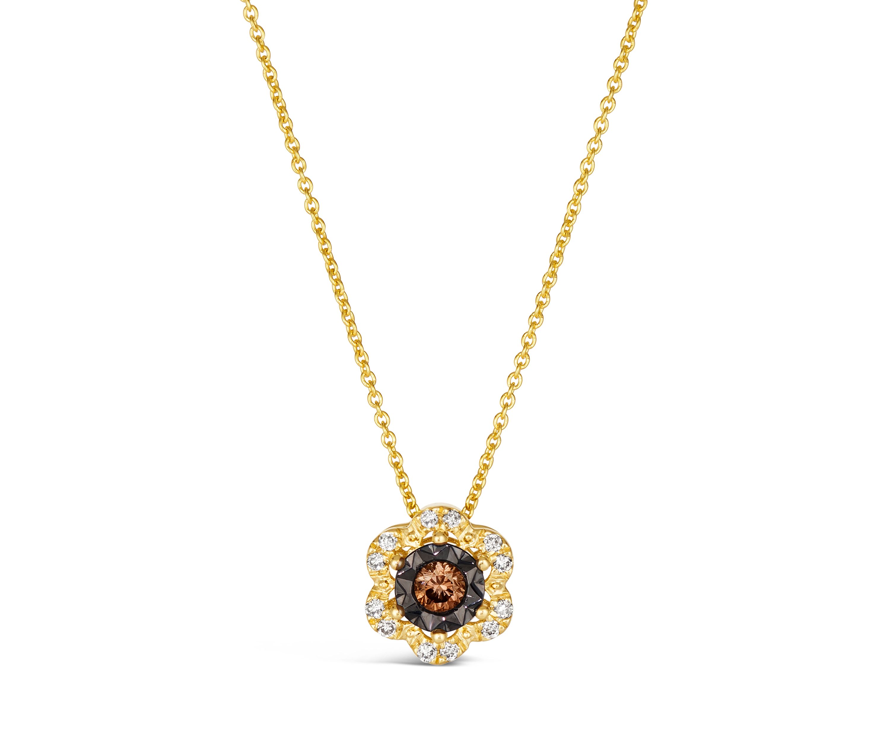 Diamond Illusion 1/5 ct. t.w. Diamond Pendant Necklace in 14K Yellow Gold
