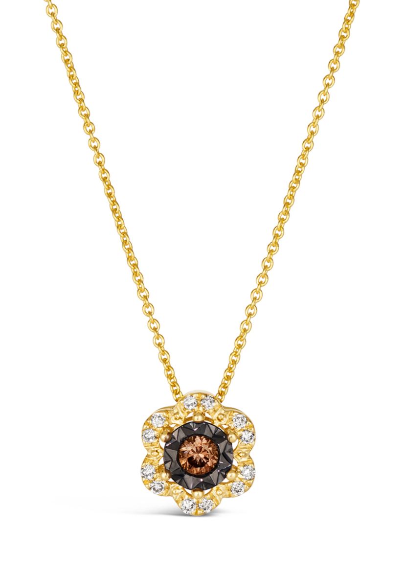 Diamond Illusion 1/5 ct. t.w. Diamond Pendant Necklace in 14K Yellow Gold