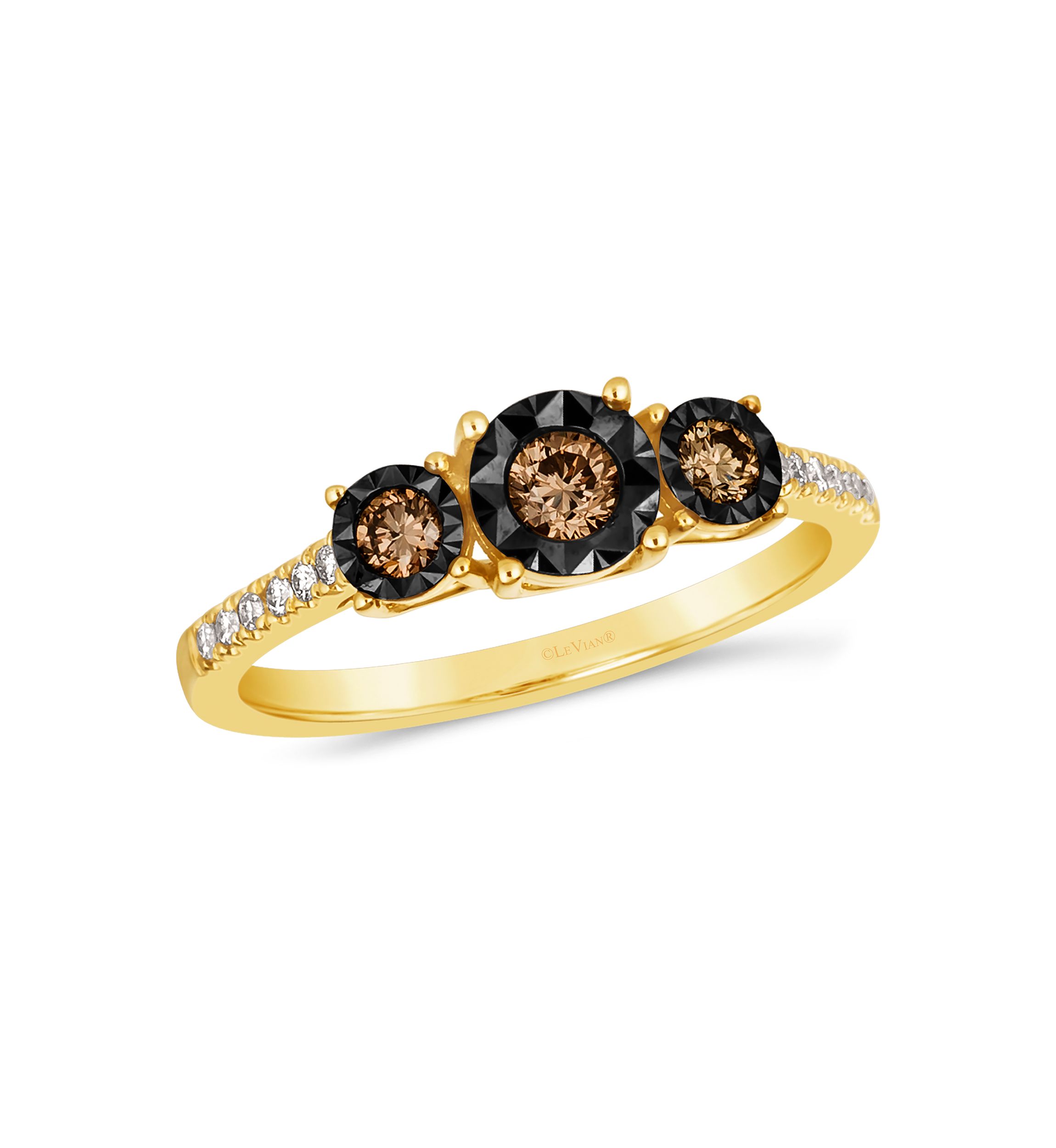 Diamond Illusion 1/3 ct. t.w. Diamond Ring in 14K Yellow Gold 