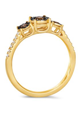 Diamond Illusion 1/3 ct. t.w. Diamond Ring in 14K Yellow Gold 