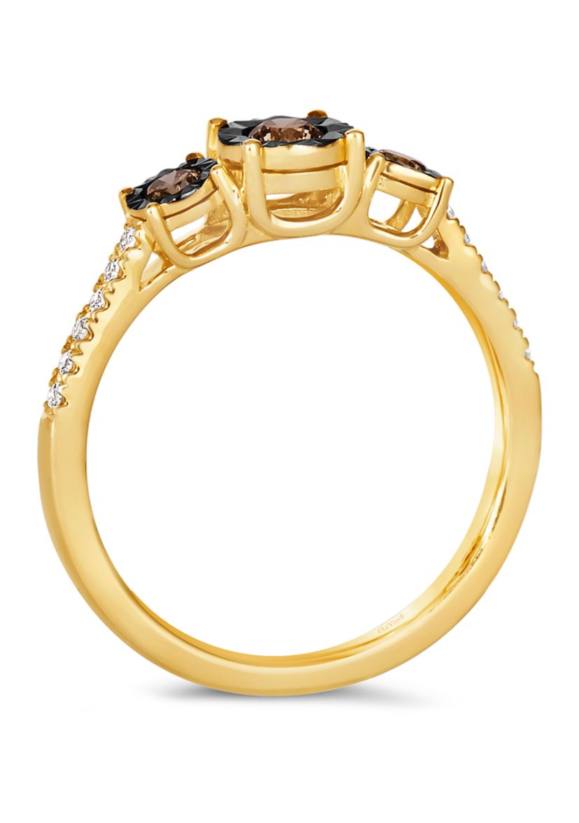 Diamond Illusion 1/3 ct. t.w. Diamond Ring in 14K Yellow Gold 