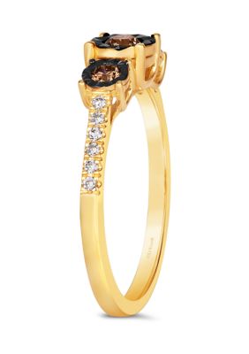 Diamond Illusion 1/3 ct. t.w. Diamond Ring in 14K Yellow Gold 
