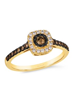 Le Vian Diamond Illusion 3/8 Ct. T.w. Diamond Square Ring In 14K Yellow Gold