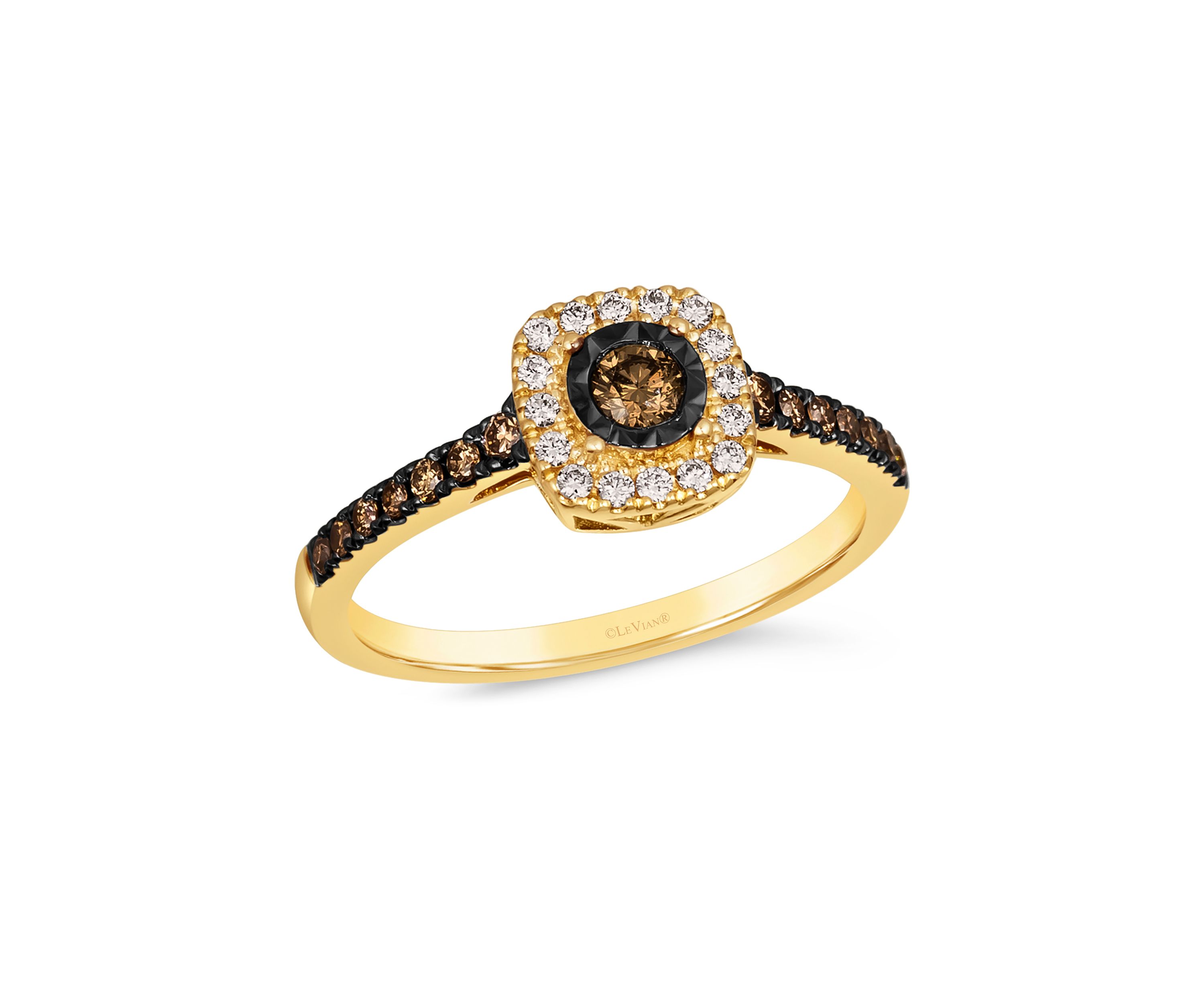 Diamond Illusion 3/8 ct. t.w. Diamond Square Ring in 14K Yellow Gold