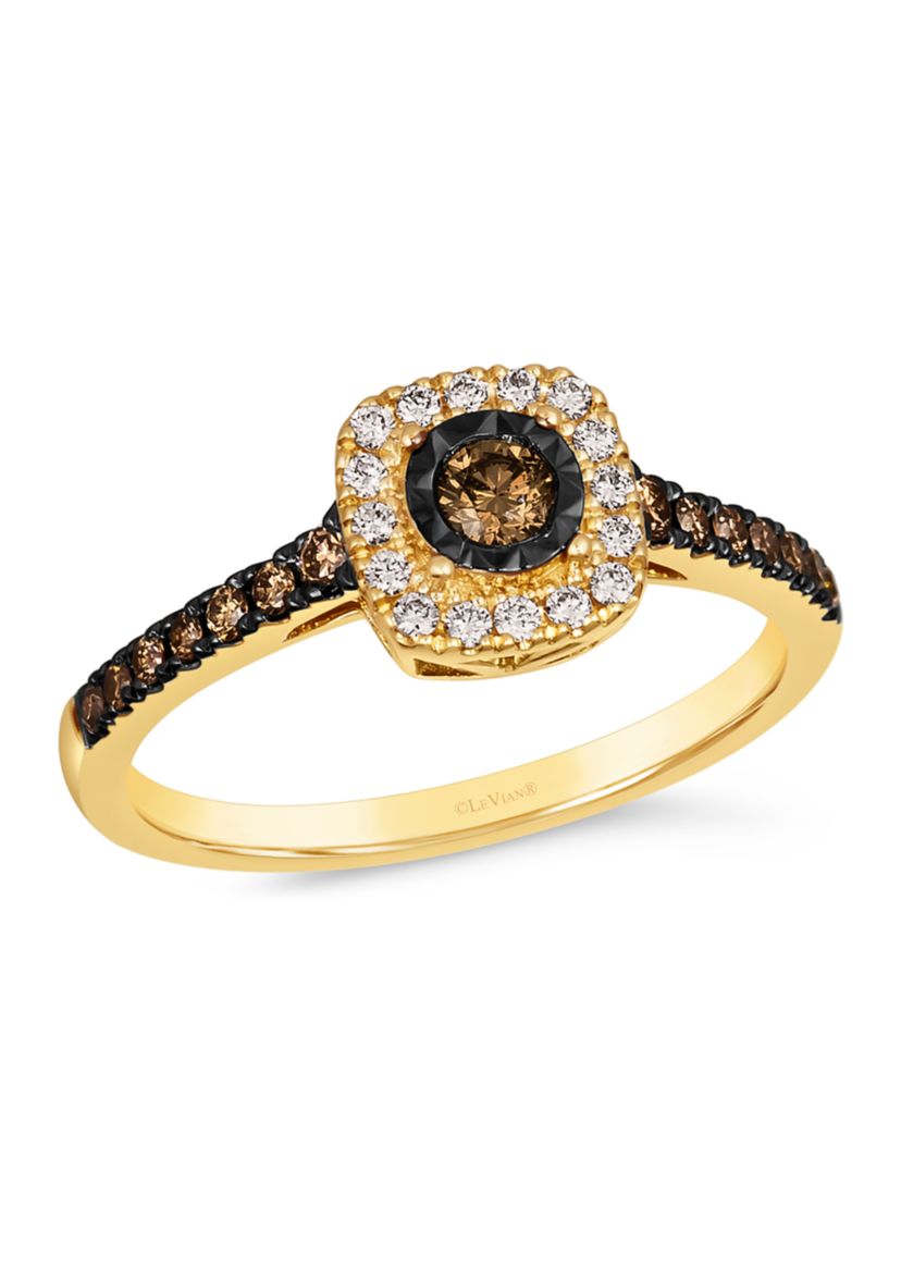 Diamond Illusion 3/8 ct. t.w. Diamond Square Ring in 14K Yellow Gold
