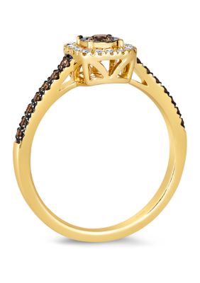 Diamond Illusion 3/8 ct. t.w. Diamond Square Ring in 14K Yellow Gold