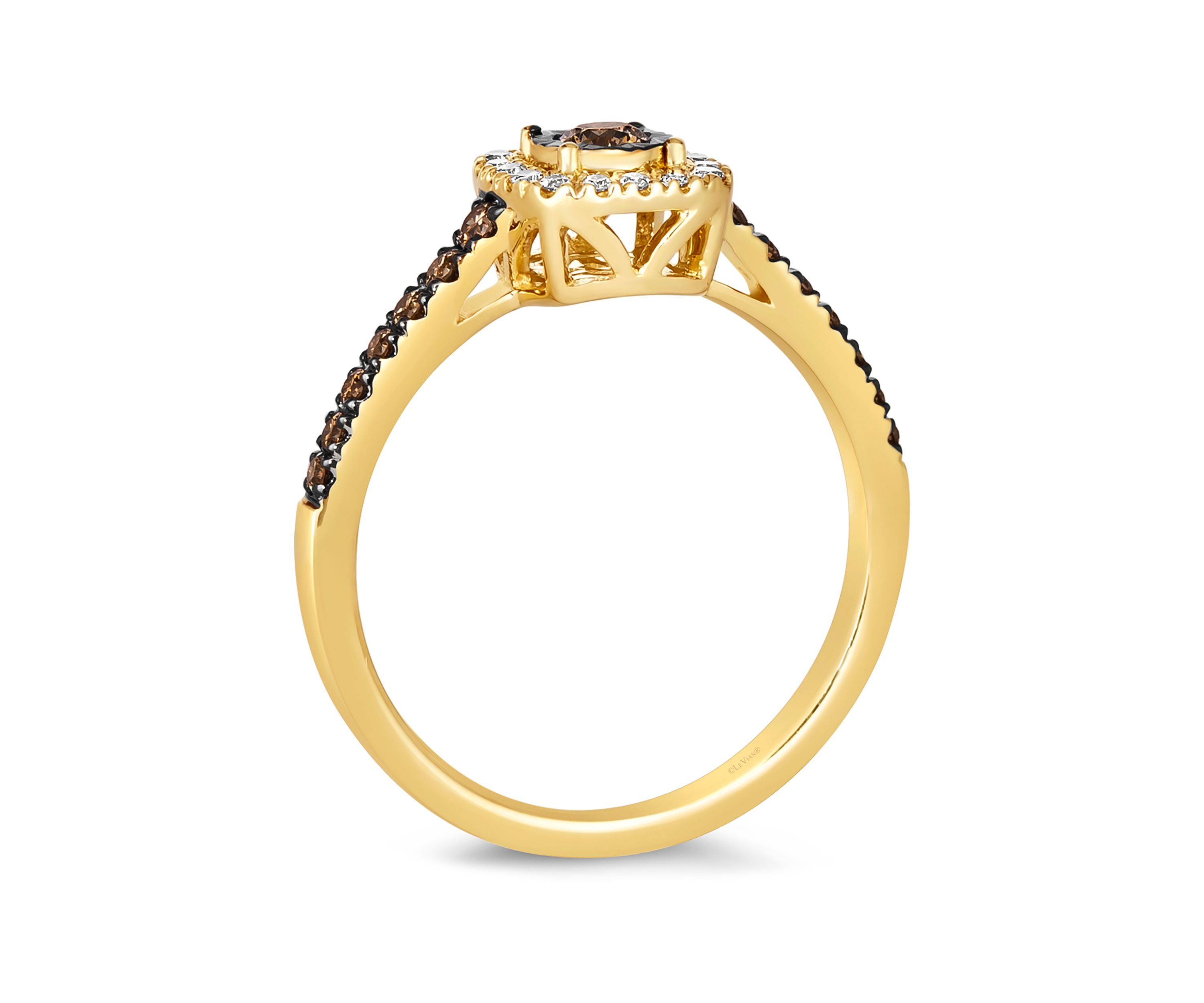 Diamond Illusion 3/8 ct. t.w. Diamond Square Ring in 14K Yellow Gold