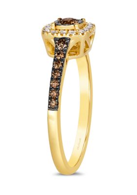 Diamond Illusion 3/8 ct. t.w. Diamond Square Ring in 14K Yellow Gold