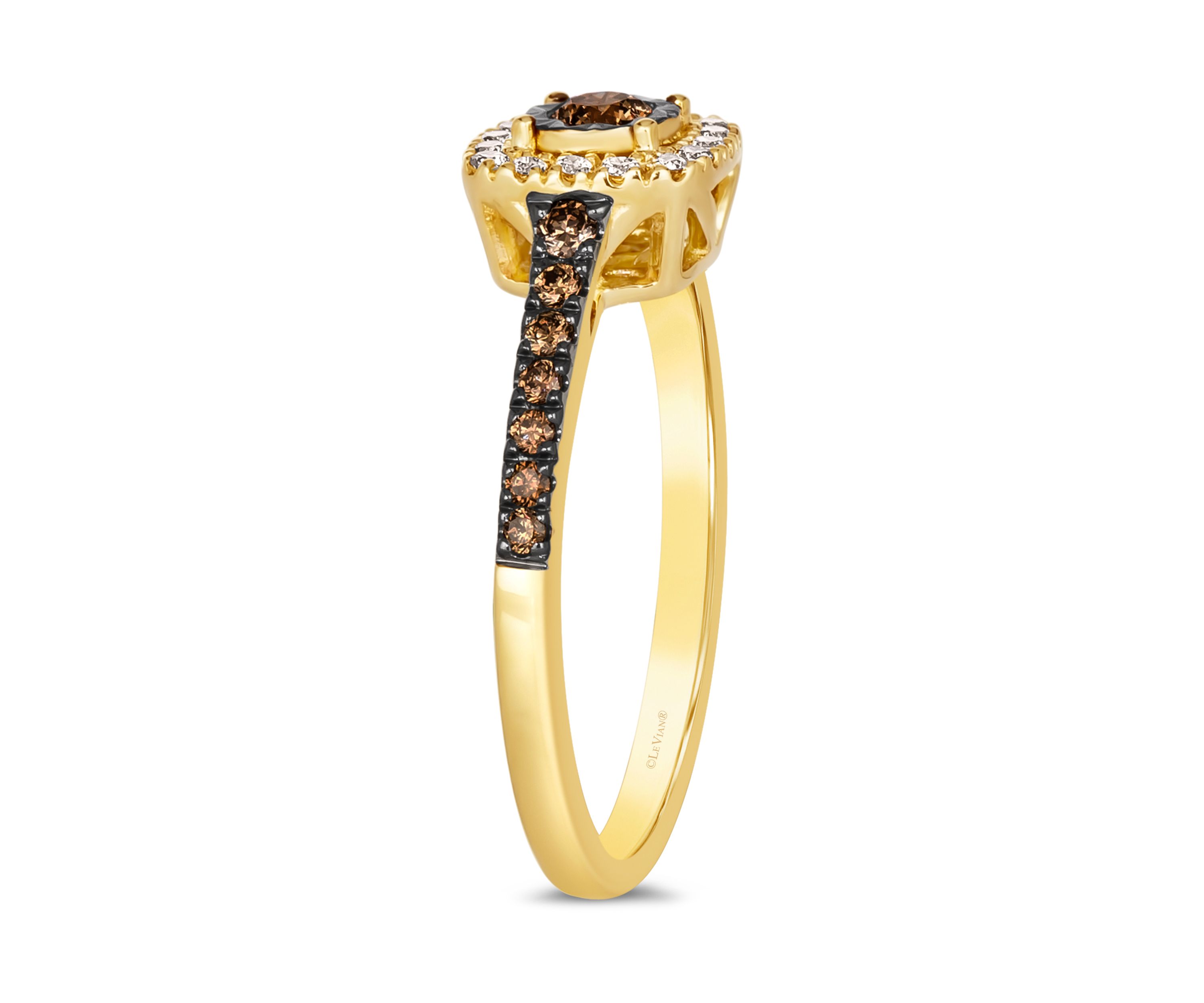 Diamond Illusion 3/8 ct. t.w. Diamond Square Ring in 14K Yellow Gold