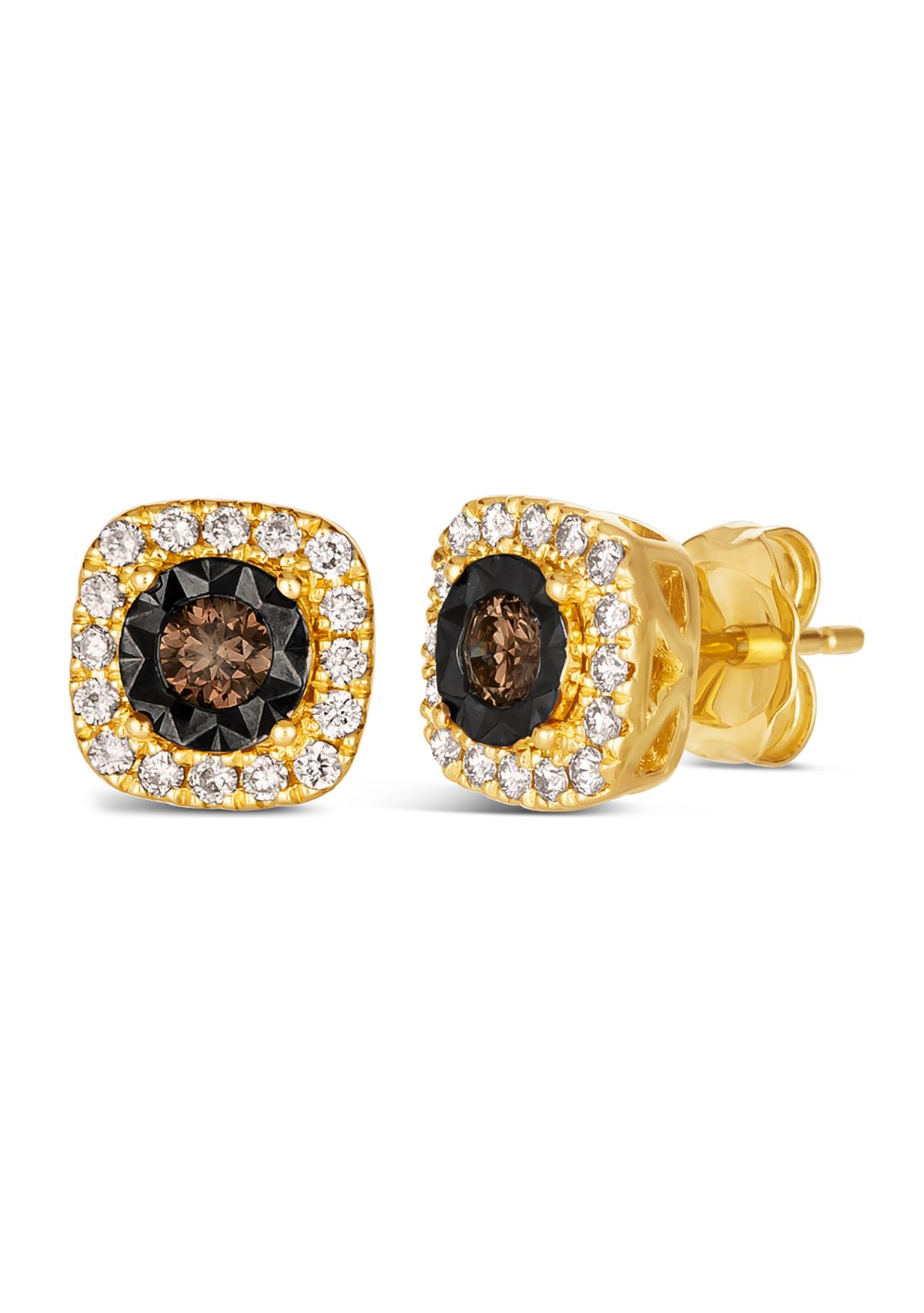 Diamond Illusion 3/8 ct. t.w. Diamond Square Stud Earrings in 14K Yellow Gold