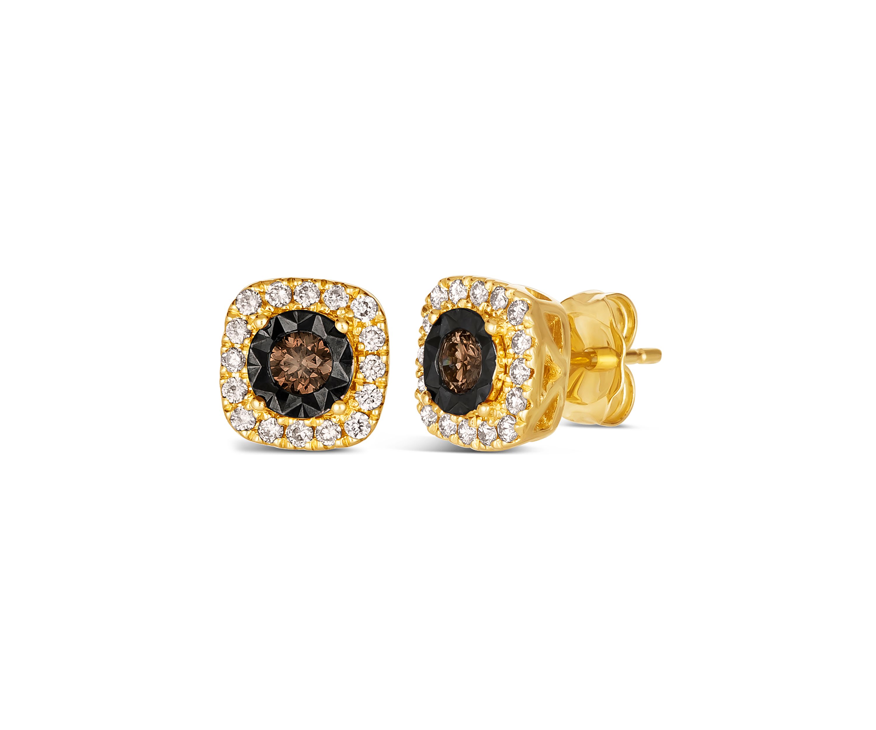 Diamond Illusion 3/8 ct. t.w. Diamond Square Stud Earrings in 14K Yellow Gold