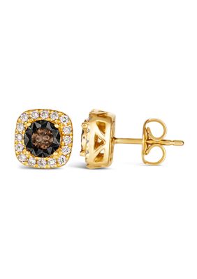 Diamond Illusion 3/8 ct. t.w. Diamond Square Stud Earrings in 14K Yellow Gold