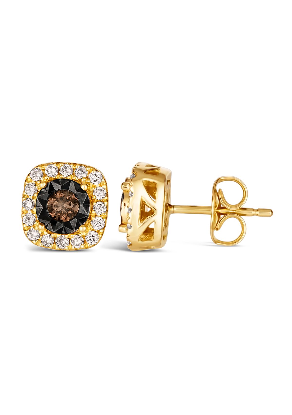 Diamond Illusion 3/8 ct. t.w. Diamond Square Stud Earrings in 14K Yellow Gold