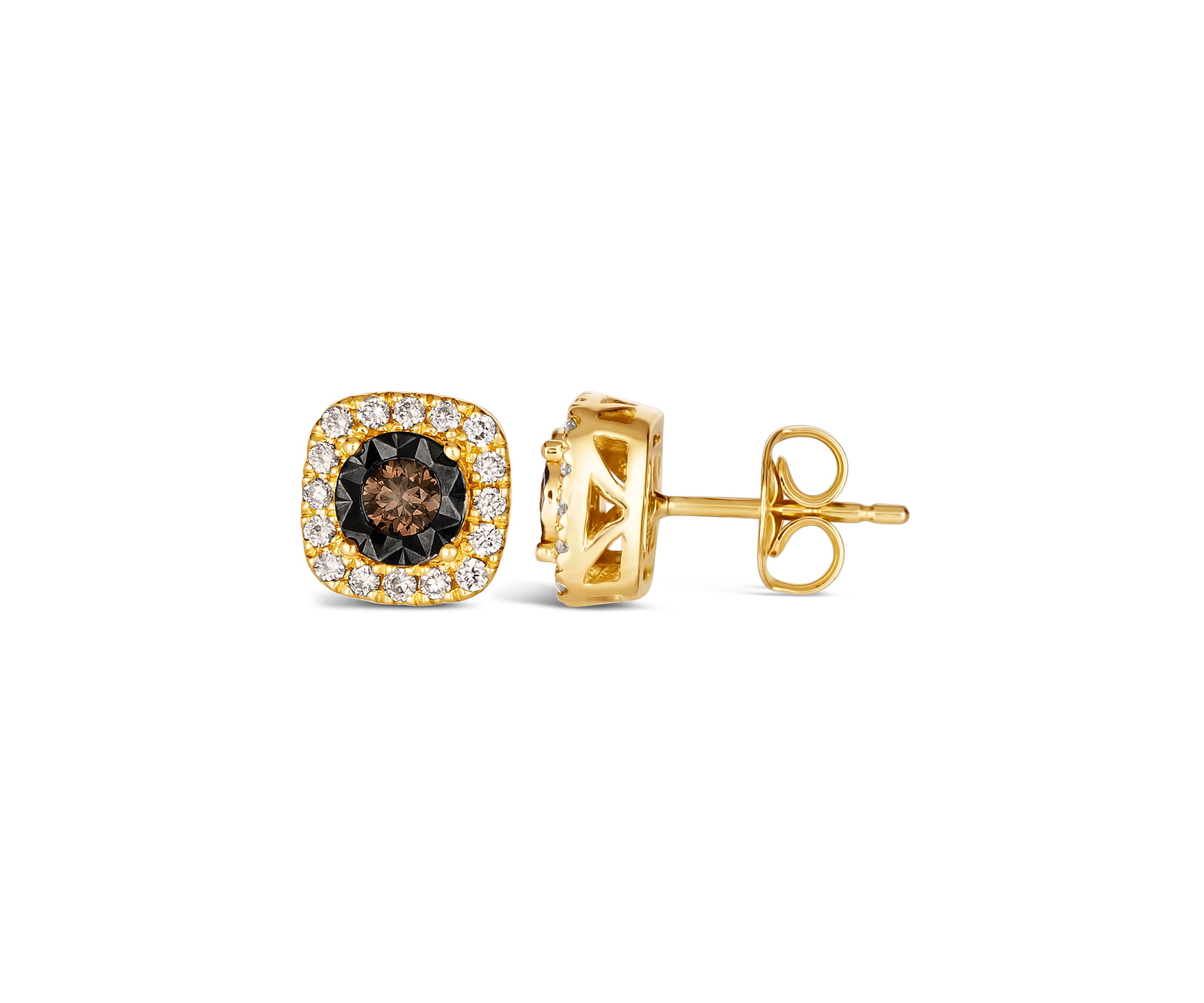 Diamond Illusion 3/8 ct. t.w. Diamond Square Stud Earrings in 14K Yellow Gold
