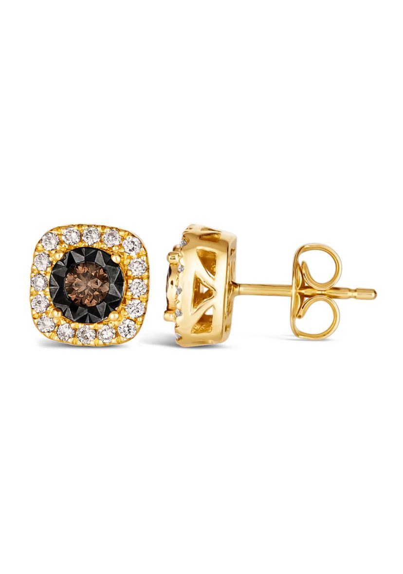Diamond Illusion 3/8 ct. t.w. Diamond Square Stud Earrings in 14K Yellow Gold
