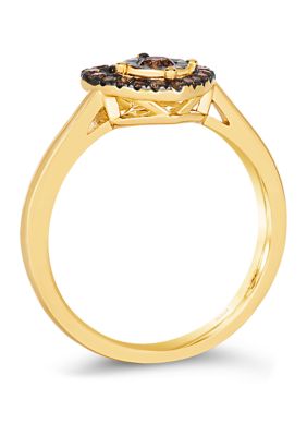 Diamond Illusion 1/4 c.t. t.w. Diamond Heart Ring in 14K Yellow Gold